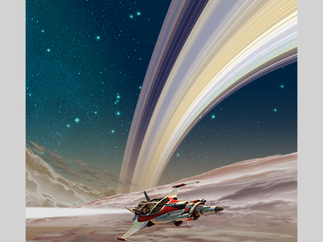Survol de l'équateur de Saturne avec les anneaux